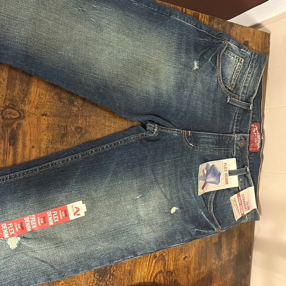 29 X 30 Men's Slim Straight Flex Denim Arizona Jean Company Blue Jeans